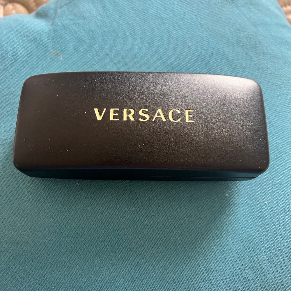 Versace Black Sunglasses Case with Black Velvet Interior GUC